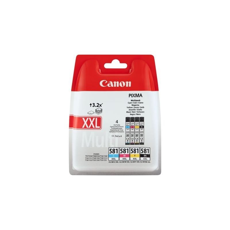 Canon Original Tinte XXL Multi Pack CMYBK CLI-581XXL - 1998C005