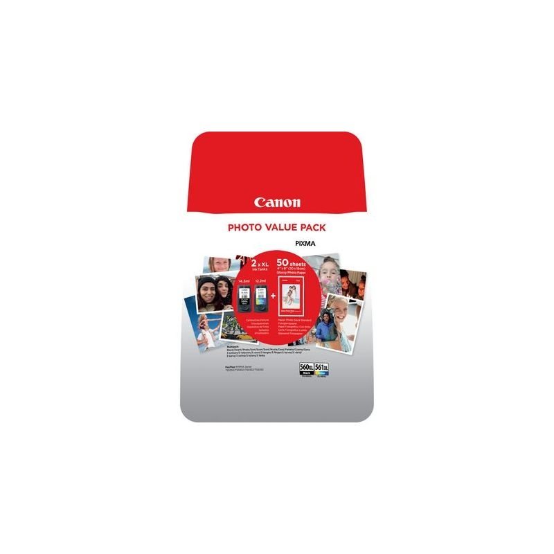 Canon Original XL Tinte Photo Value Pack CMYBK PG-560XL / CL-561XL - 3712C004 Canon Original XL Tinte Photo Value Pack CMYBK PG-560XL / CL-561XL - 3712C004