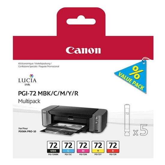 Canon Tintenset schwarz + farbig PGI-72PACK