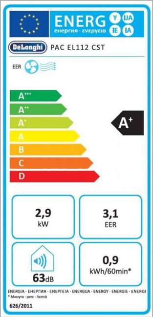 DeLonghi Pinguino PAC EL112 CST Klimagerät Mobil Bis zu 110 m³ Schwarz