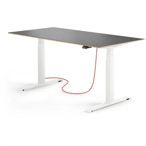 Eliot Schreibtisch hvst, Lock White Multiplex Weiß / Schwarz B160cm x T79cm