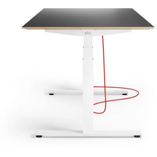 Eliot Schreibtisch hvst, Lock White Multiplex Weiß / Schwarz B160cm x T79cm