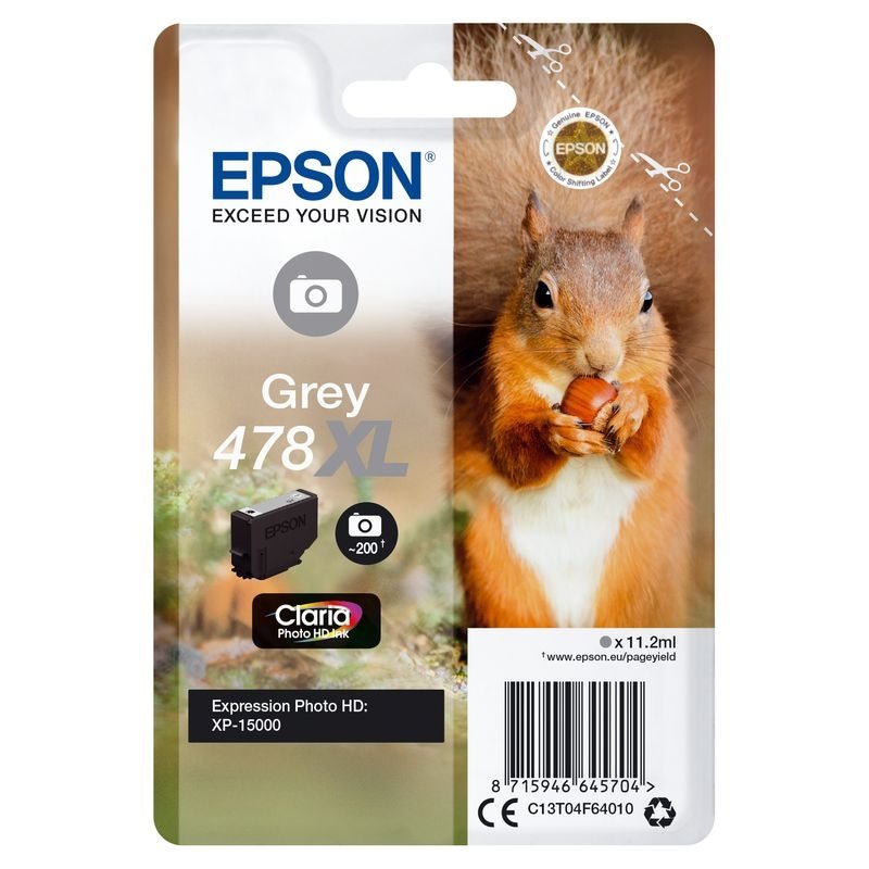 Epson Original 478XL Tinte grau - C13T04F64010 Epson Original 478XL Tinte grau - C13T04F64010