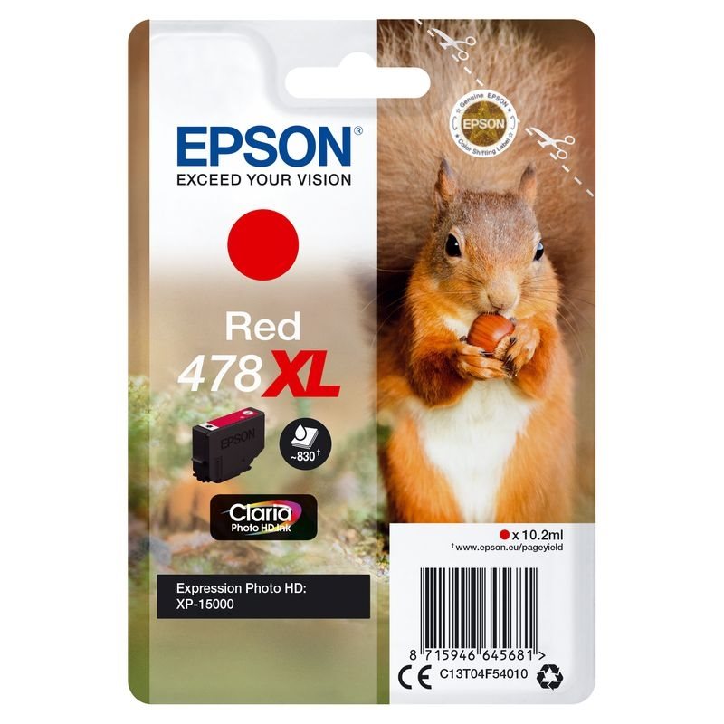Epson Original 478XL Tinte rot - C13T04F54010 Epson Original 478XL Tinte rot - C13T04F54010