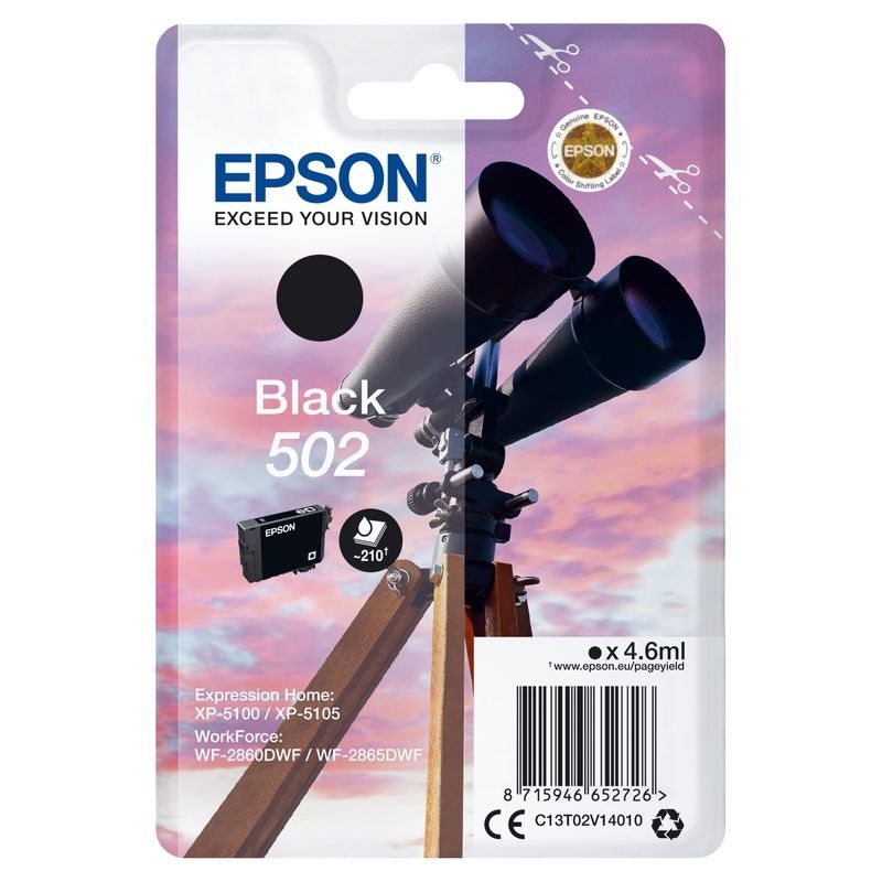 Epson original 502 ink black - C13T02V14010