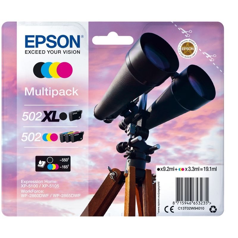 Epson Original 502/502XL Tinte 4er Multipack bkcmy - C13T02W94010 Epson Original 502/502XL Tinte 4er Multipack bkcmy - C13T02W94010