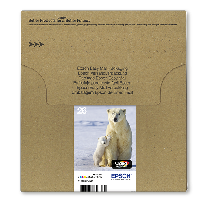 Epson Original Multipack BK/C/M/Y 26 EasyMail - C13T26164511 Epson Original Multipack BK/C/M/Y 26 EasyMail - C13T26164511