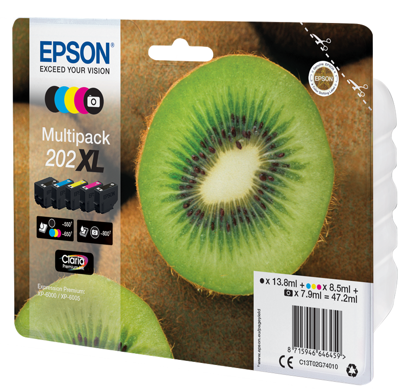 Epson Original Multipack Photo BK/BK/C/M/Y 202XL Claria Premium Ink Epson Original Multipack Photo BK/BK/C/M/Y 202XL Claria Premium Ink