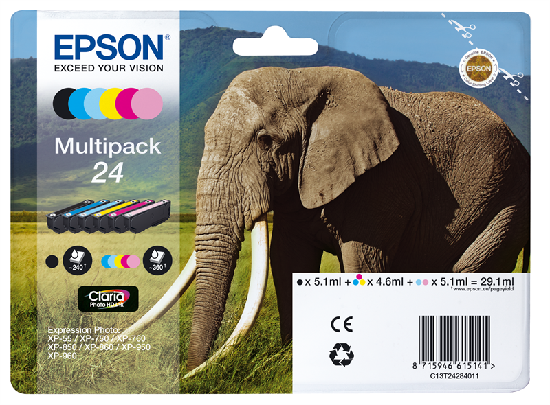 Epson Original - Tinte 6 Farben - 24 Claria