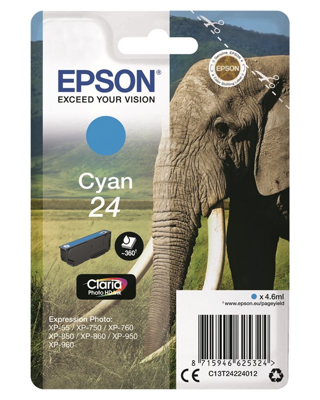 Epson Original - Tinte cyan - 24 Claria