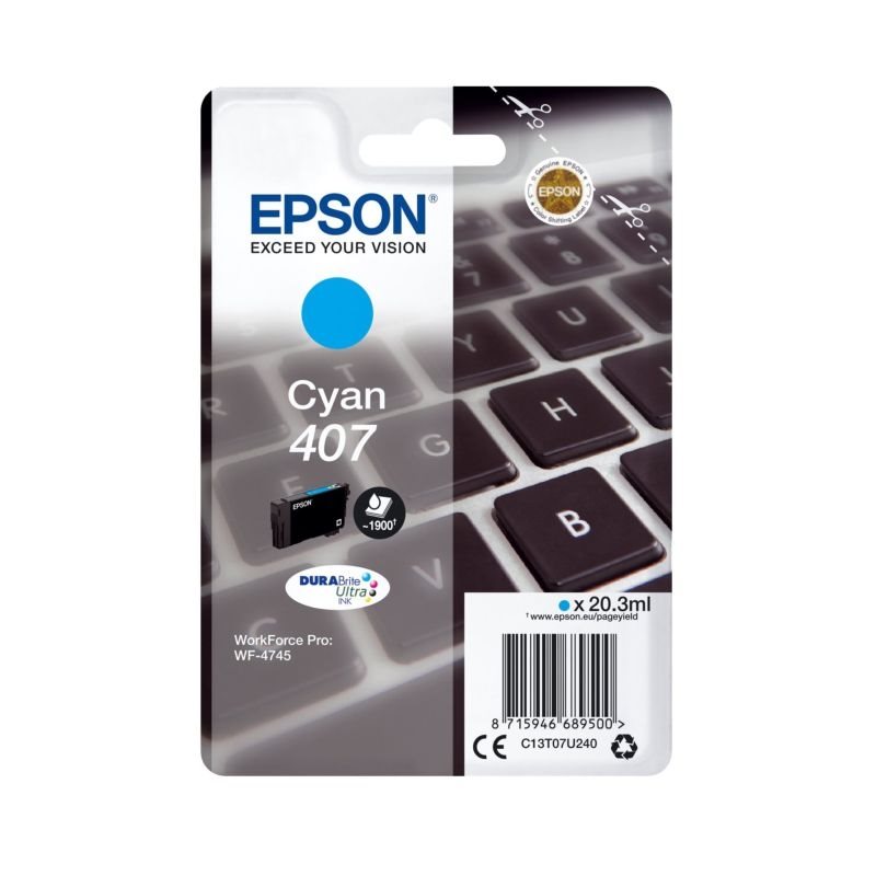 Epson Original Tinte cyan 407 - C13T07U240 Epson Original Tinte cyan 407 - C13T07U240