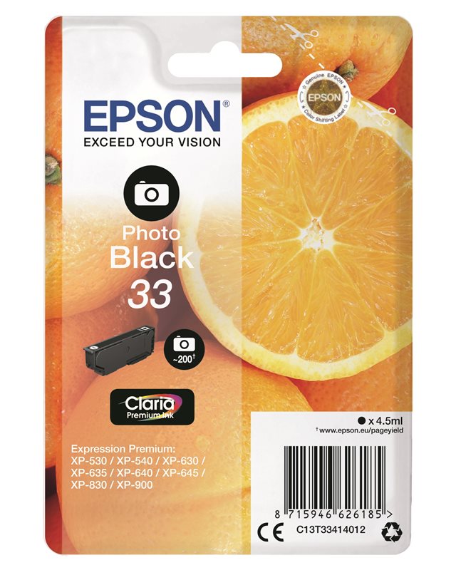 Epson Original - Tinte Photo schwarz - 33 Claria Epson Original - Tinte Photo schwarz - 33 Claria
