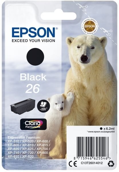 Epson Original - Tinte schwarz - C13T26014012 Epson Original - Tinte schwarz - C13T26014012