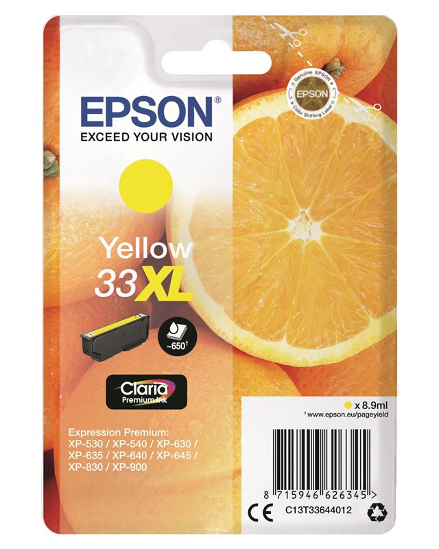Epson Original - Tinte XL gelb - 33 Claria Epson Original - Tinte XL gelb - 33 Claria