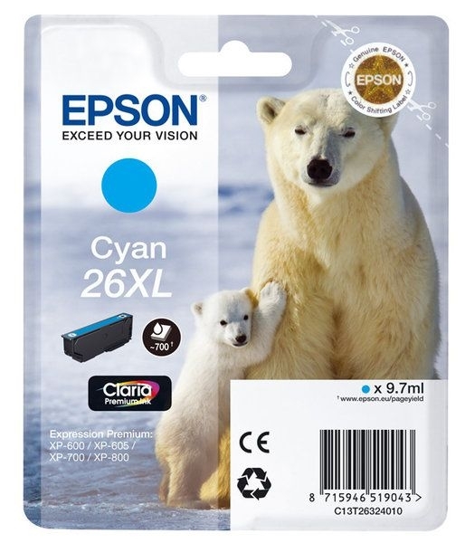 Epson Singlepack cyan 26XL Claria T2632 Epson Singlepack cyan 26XL Claria T2632