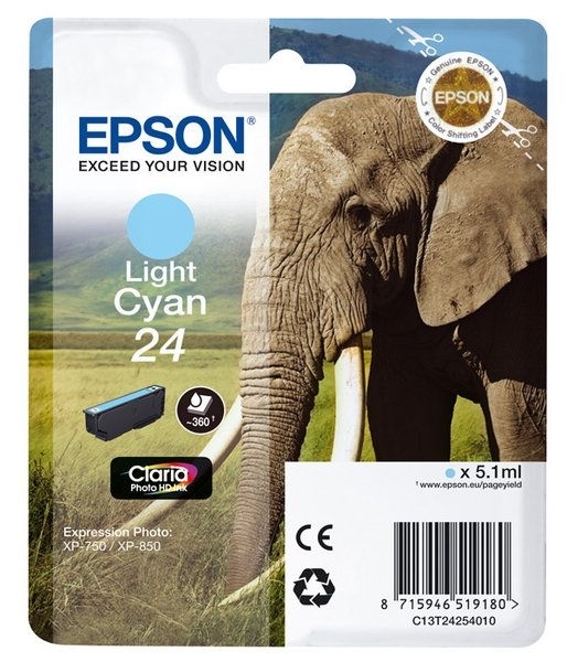 Epson Singlepack Light cyan 24 Claria T2425 Epson Singlepack Light cyan 24 Claria T2425