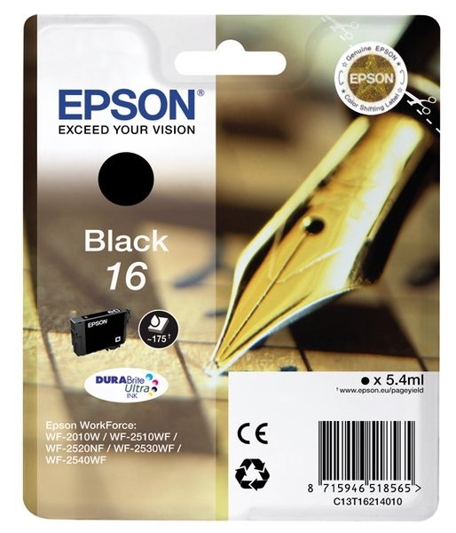 Epson Singlepack schwarz 16 Ultra Ink T1621