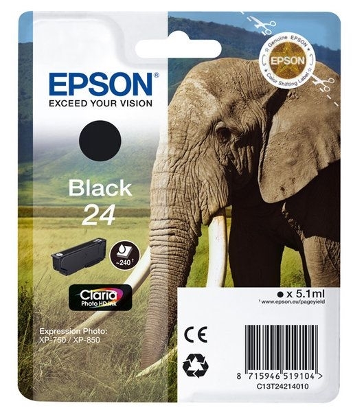 Epson Singlepack schwarz 24 Claria T2421