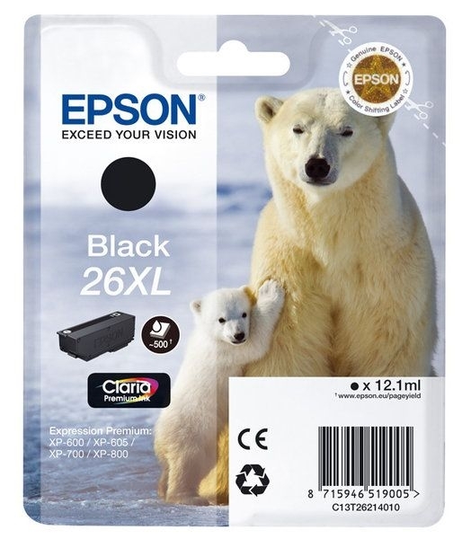 Epson Singlepack schwarz 26XL Claria T2621 Epson Singlepack schwarz 26XL Claria T2621