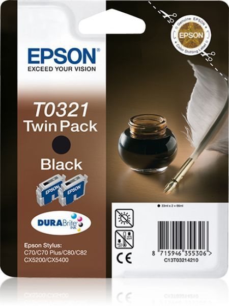 Epson T0321 Twin Pack - 2er-Pack - schwarz