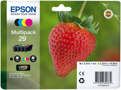 Epson Tinte Multipack 4-Farben 29 T2986 Epson Tinte Multipack 4-Farben 29 T2986