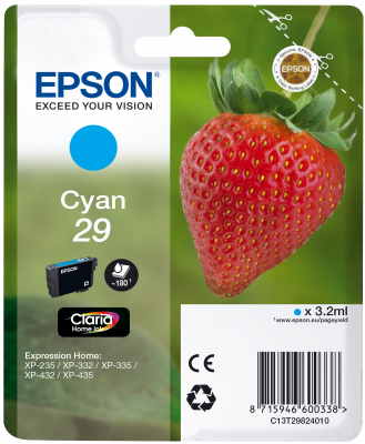 Epson Tinte Singlepack cyan 29 T2982 Epson Tinte Singlepack cyan 29 T2982