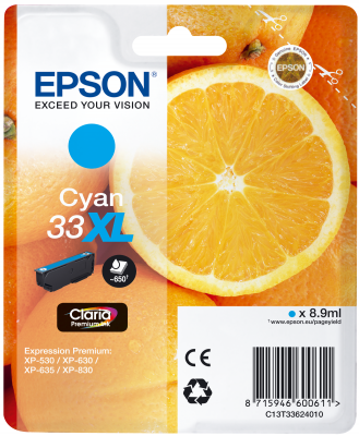 Epson Tinte Singlepack cyan 33XL T3362