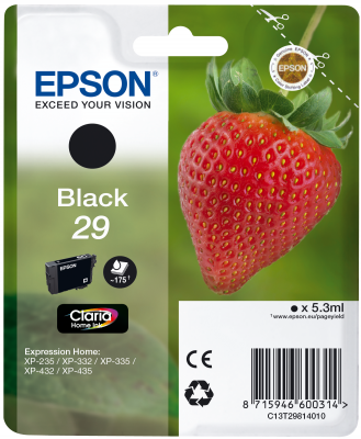 Epson Tinte Singlepack schwarz 29 T2981 Epson Tinte Singlepack schwarz 29 T2981