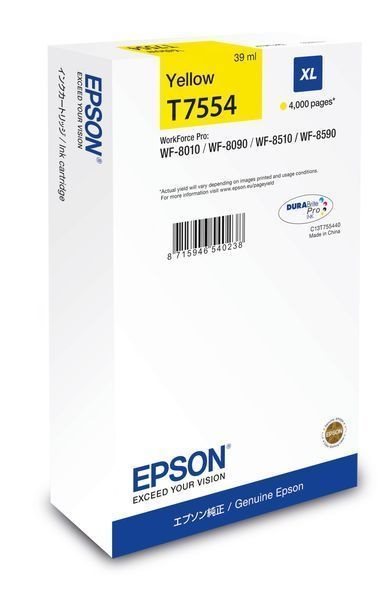 Epson ink cartridge yellow XL -  C13T755440