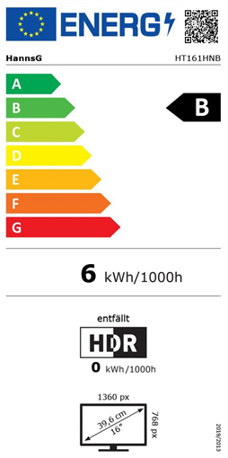 Hannspree HT161HNB, 39,6 cm (15.6 Zoll), HD, LED, 16:9