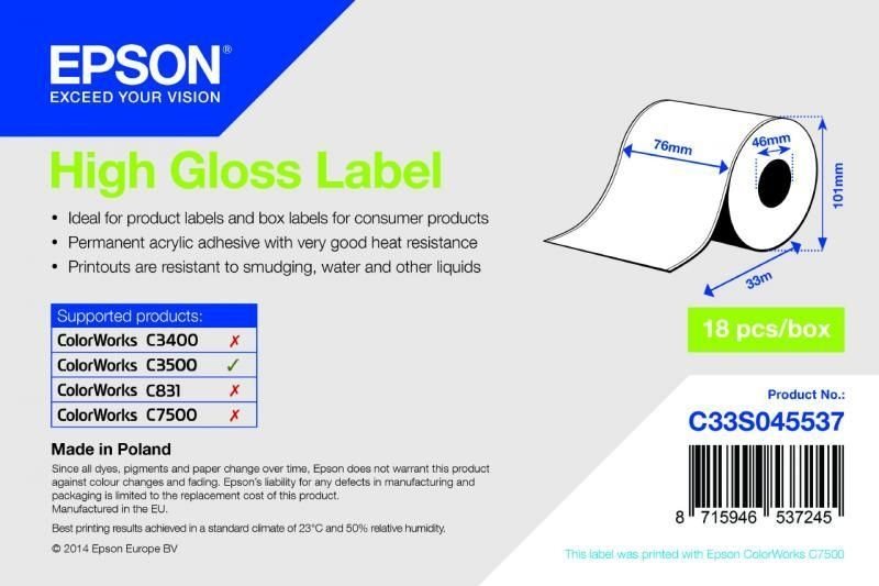 High Gloss Label - Continuous Roll - C33S045537