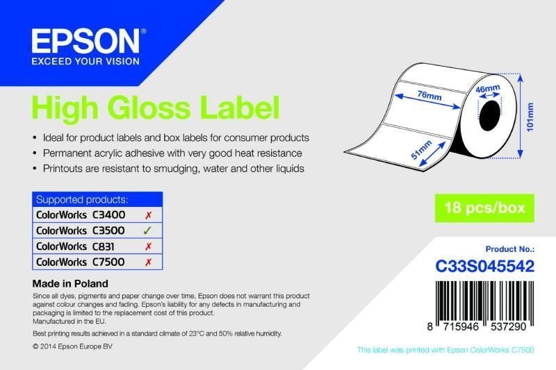 High Gloss Label - Die-cut Roll - C33S045542