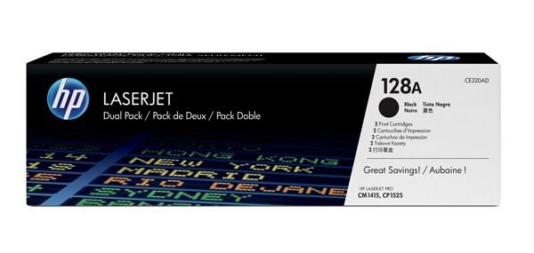 HP 128A original 2er-Pack Toner schwarz - CE320AD HP 128A original 2er-Pack Toner schwarz - CE320AD