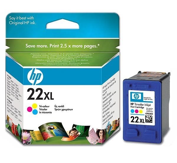 HP 22XL original HC Tinte cyan, magenta, gelb - C9352CE HP 22XL original HC Tinte cyan, magenta, gelb - C9352CE