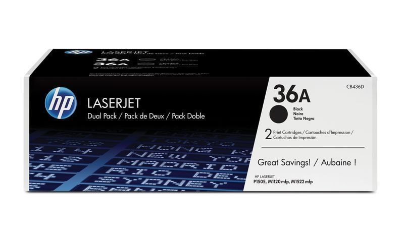 HP 36A original 2er-Pack Toner schwarz - CB436AD HP 36A original 2er-Pack Toner schwarz - CB436AD