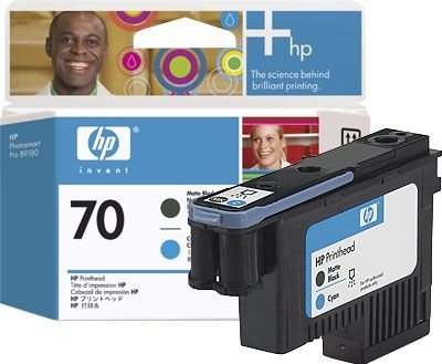 HP 70 Mattschwarz und cyan Druckkopf - C9404A HP 70 Mattschwarz und cyan Druckkopf - C9404A