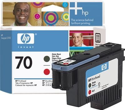 HP 70 Mattschwarz/rot DesignJet Druckkopf - C9409A HP 70 Mattschwarz/rot DesignJet Druckkopf - C9409A