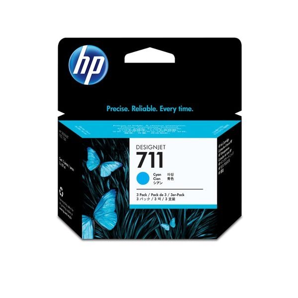 HP 711 original 3er-Pack Tinte cyan - CZ134A HP 711 original 3er-Pack Tinte cyan - CZ134A