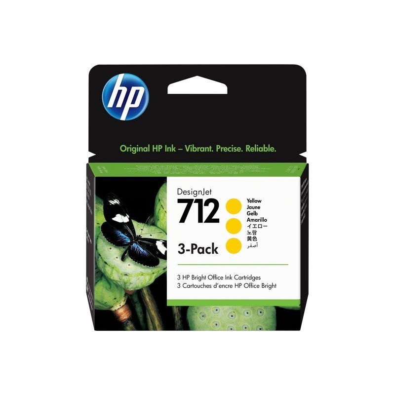 HP 712 Original 3er-Pack Tinte gelb - 3ED79A HP 712 Original 3er-Pack Tinte gelb - 3ED79A