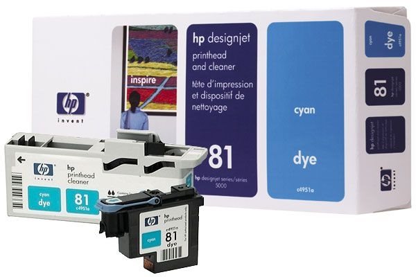 HP 81 cyan Druckkopf und Druckkopfreiniger, farbstoffbasiert - C4951A HP 81 cyan Druckkopf und Druckkopfreiniger, farbstoffbasiert - C4951A