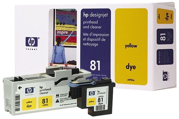 HP 81 gelb DesignJet Druckkopf und Druckkopfreiniger - C4953A HP 81 gelb DesignJet Druckkopf und Druckkopfreiniger - C4953A
