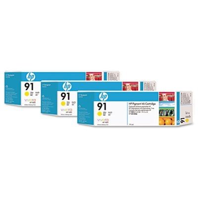 HP 91 original 3er-Pack Tinte gelb - C9485A