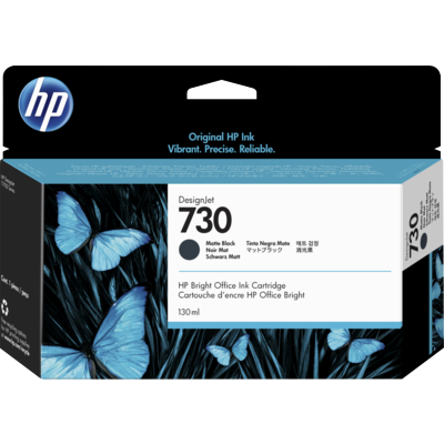 HP Original - 730 Tinte matt schwarz -  P2V65A