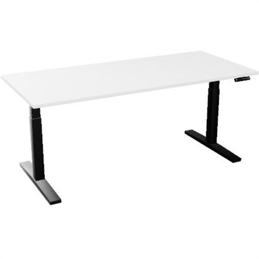 InWerk Schreibtisch hvst, Imperio Lift Q2 Weiß/Schwarz B180cm x T80cm