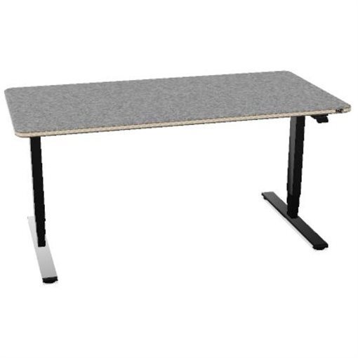 InWerk Schreibtisch hvst, Masterlift 2 Anthrazit/Schwarz B160cm x T80cm