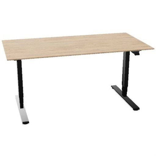 InWerk Schreibtisch hvst, Masterlift 2 Eiche/Schwarz B160cm x T80cm