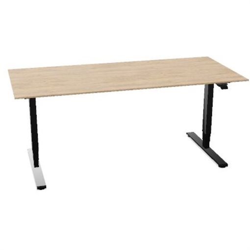 InWerk Schreibtisch hvst, Masterlift 2 Eiche/Schwarz B180cm x T80cm