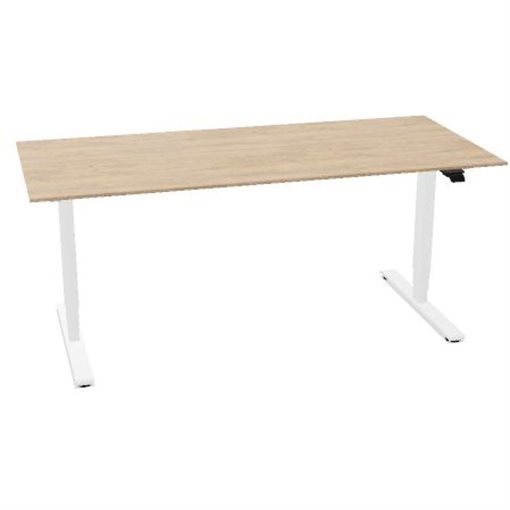 InWerk Schreibtisch hvst, Masterlift 2 Eiche/Weiß B180cm x T80cm