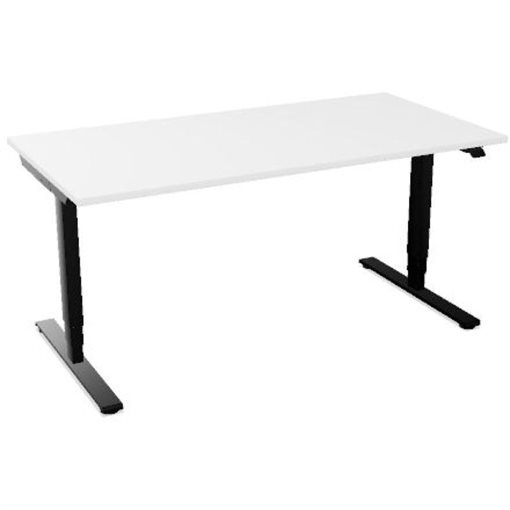 InWerk Schreibtisch hvst, Masterlift 2 Weiß/Schwarz B160cm x T80cm