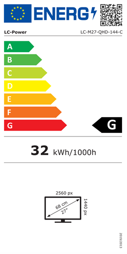 LC-Power LC-M27-QHD-144-C, 68,6 cm (27 Zoll), 2560 x 1440 Pixel